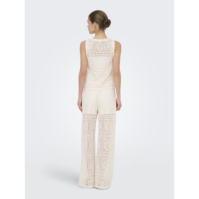 ONLY Lian Kortærmet blonde croptop - Shopping Bag