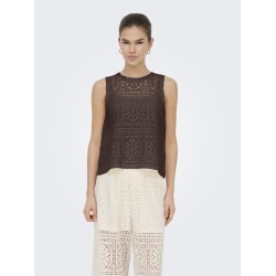 ONLY Lian Kortærmet blonde croptop - Shopping Bag