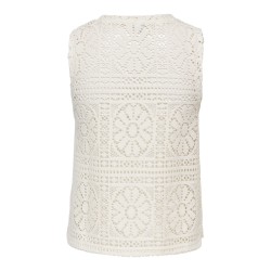 ONLY Lian Kortærmet blonde croptop - Black