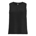 ONLY Lian Kortærmet blonde croptop - Black