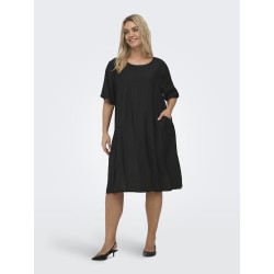 ONLY CARMAKOMA Johanna kortærmet kjole - Black