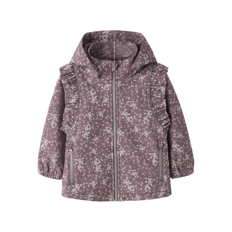 NAME IT MINI Alfa08 Sofshell Jakke - Grape Shake / Floral