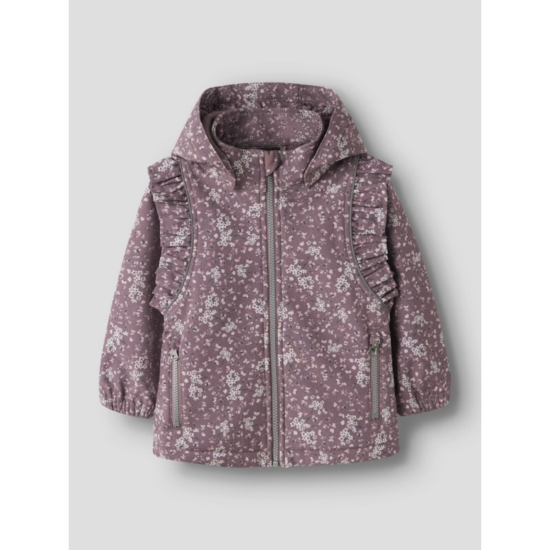 NAME IT MINI Alfa08 Sofshell Jakke - Grape Shake / Floral