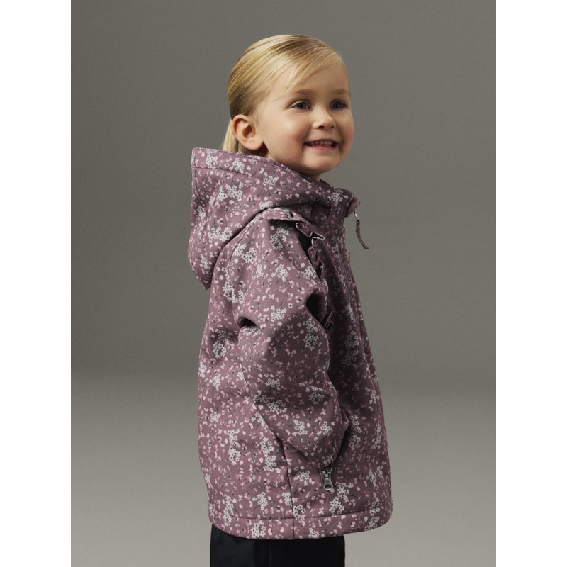 NAME IT MINI Alfa08 Sofshell Jakke - Grape Shake / Floral