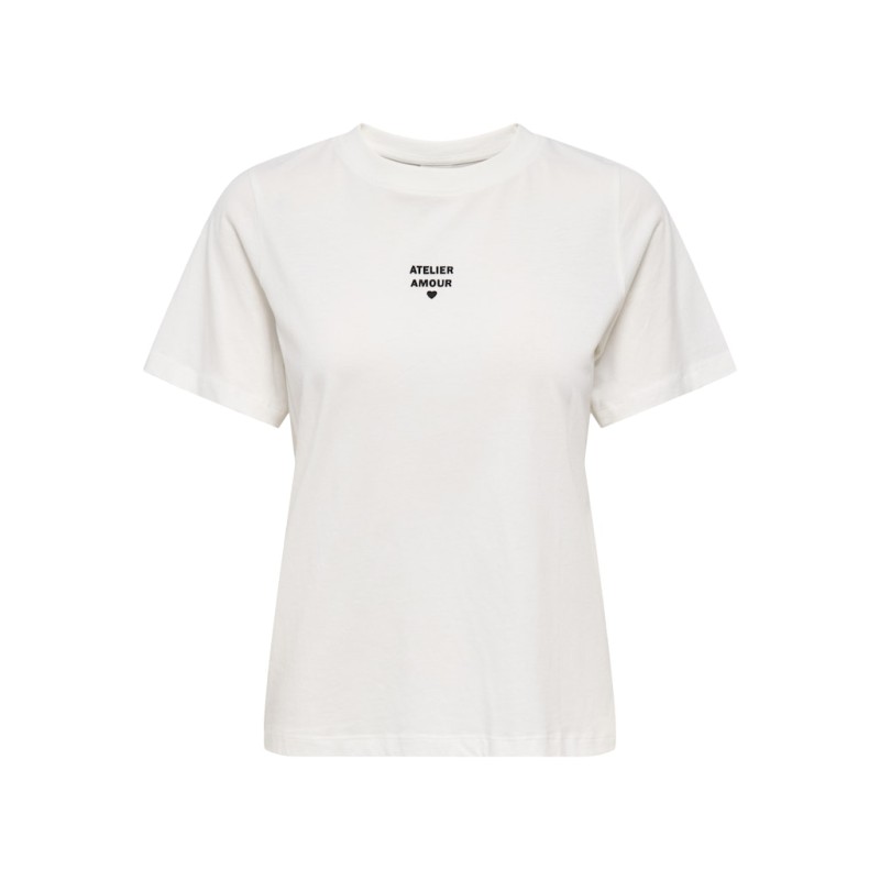 JDY May Pisa Kortærmet Print T-shirt - Cloud Dancer