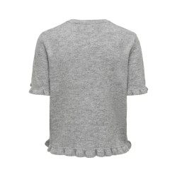 JDY Letty Kortærmet Flæse Strik Cardigan - Light Grey Melange