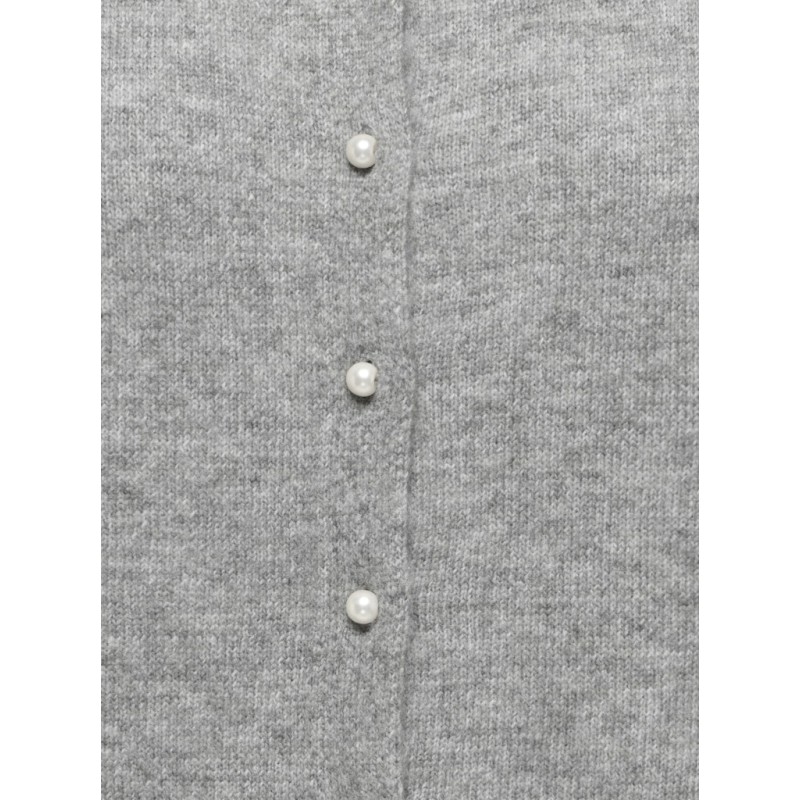 JDY Letty Kortærmet Flæse Strik Cardigan - Light Grey Melange