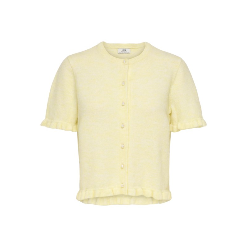 JDY Letty Kortærmet Flæse Strik Cardigan - Pastel Yellow