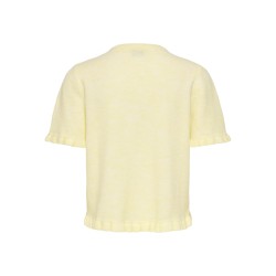 JDY Letty Kortærmet Flæse Strik Cardigan - Pastel Yellow
