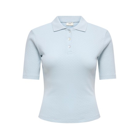 JDY Salsa S/S Polo Top - Cashmere Blue