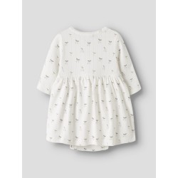 NAME IT Baby FiCherry Langærmet Bodystocking Kjole - Cloud Dancer