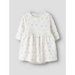 NAME IT Baby FiCherry Langærmet Bodystocking Kjole - Cloud Dancer