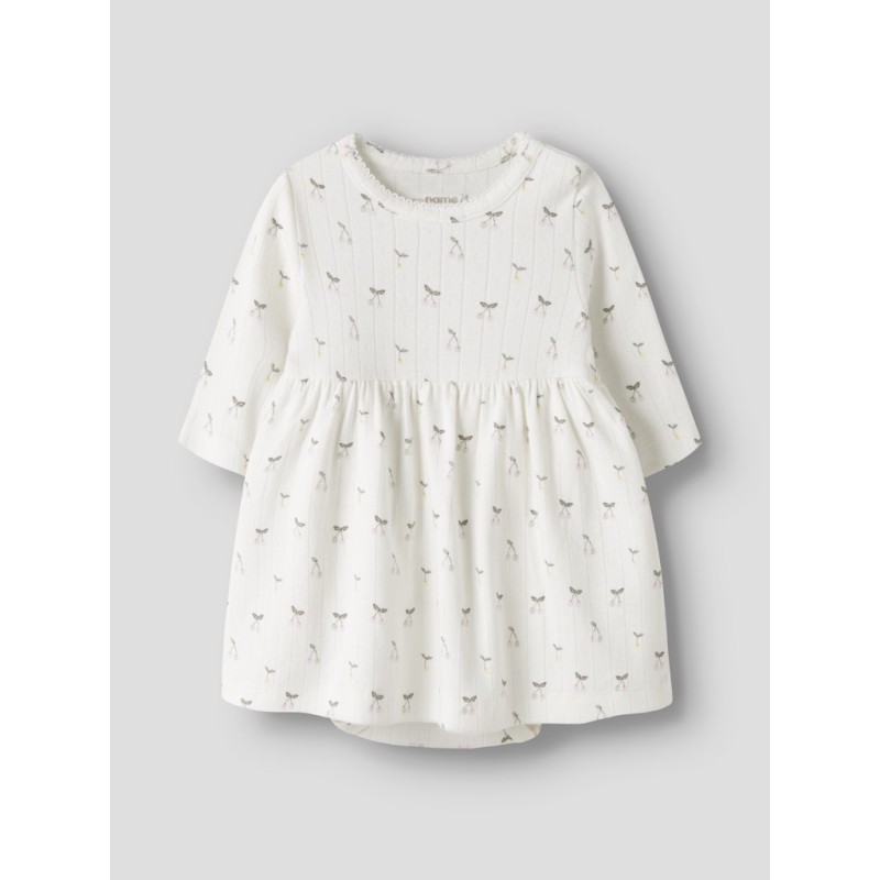 NAME IT Baby FiCherry Langærmet Bodystocking Kjole - Cloud Dancer