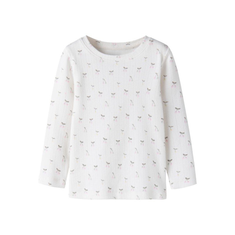 NAME IT Mini FiCherry Langærmet Slim Bluse - Cloud Dancer