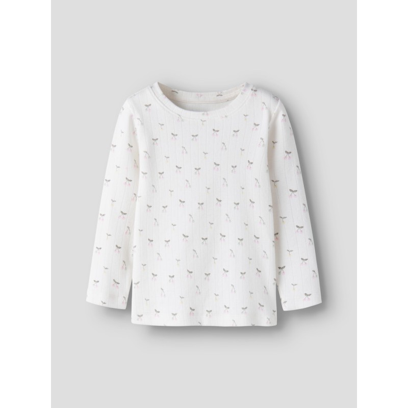 NAME IT Mini FiCherry Langærmet Slim Bluse - Cloud Dancer