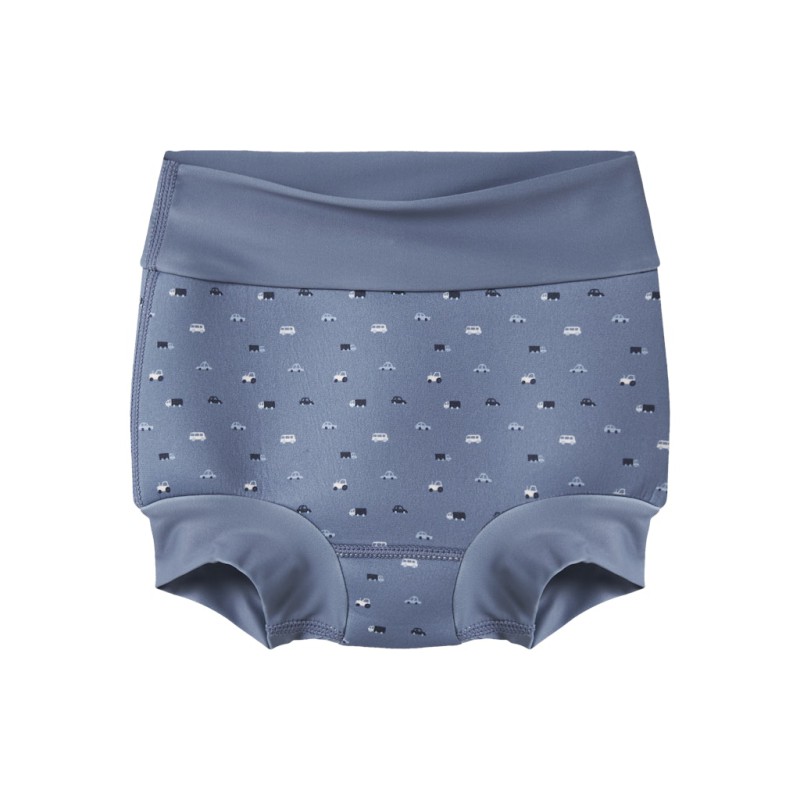 NAME IT Mini Zippo Badeshorts med Skjold - Vintage Indigo
