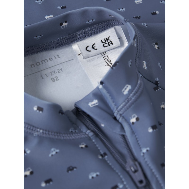 NAME IT Mini Zippo 3/4 Uv Svømme Bluse - Vintage Indigo