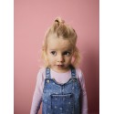 NAME IT MINI Rosa Kort Denim Overall Kjole - Medium Blue Denim / Blomster