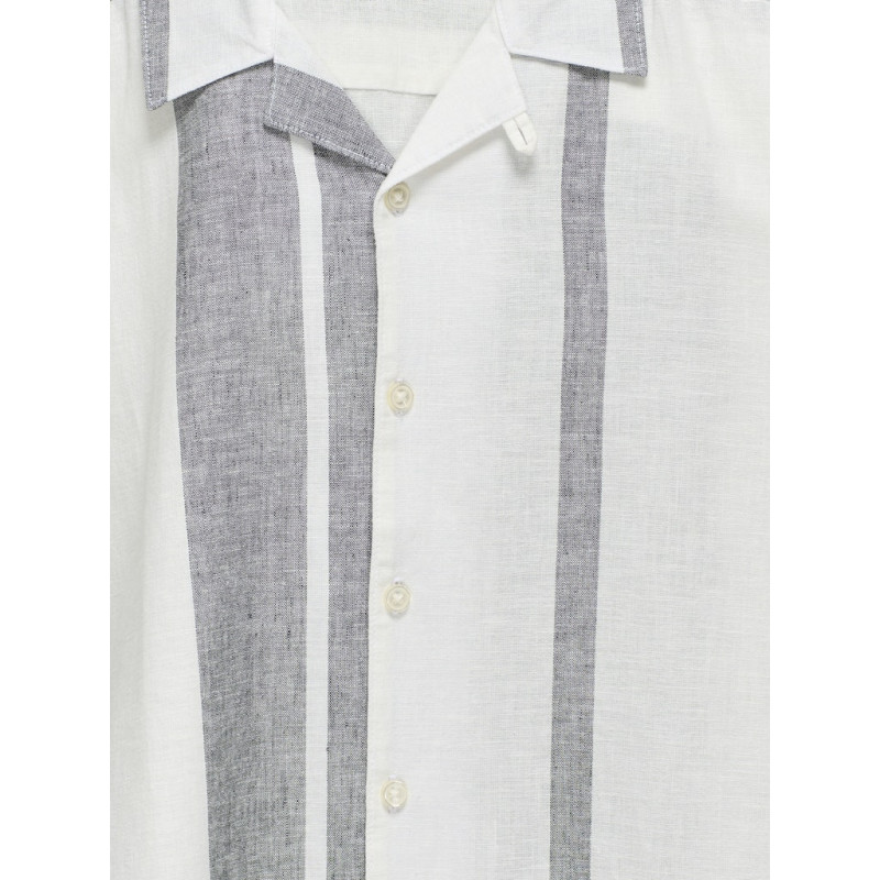 ONLY & SONS JUNIOR Caiden S/S Hør Skjorte - Cloud Dancer / Dress Blue