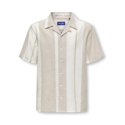 ONLY & SONS JUNIOR Caiden Kortærmet Hør Skjorte - Vintage Khaki