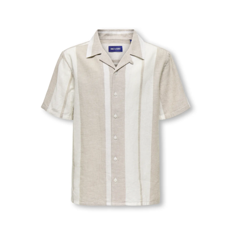 ONLY & SONS JUNIOR Caiden Kortærmet Hør Skjorte - Vintage Khaki