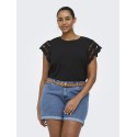 ONLY CARMAKOMA Macy Kortærmet Blonde Top - Sort
