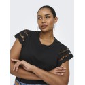 ONLY CARMAKOMA Macy Kortærmet Blonde Top - Sort