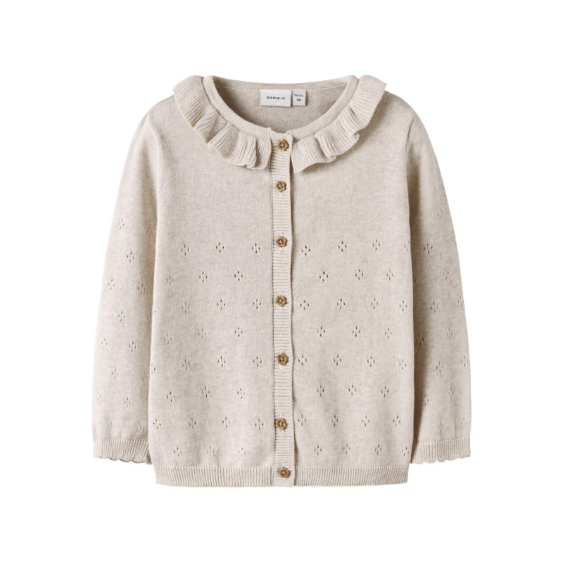NAME IT Mini Diame Langærmet Strik Cardigan - Peyote Melange
