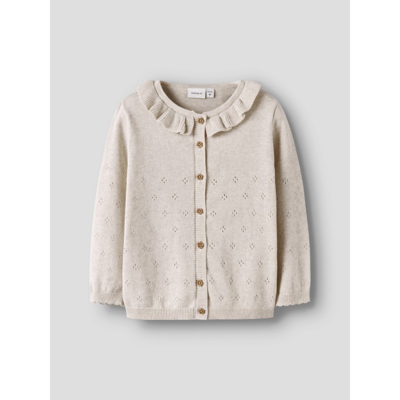 NAME IT Mini Diame Langærmet Strik Cardigan - Peyote Melange