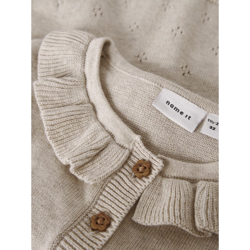 NAME IT Mini Diame Langærmet Strik Cardigan - Peyote Melange