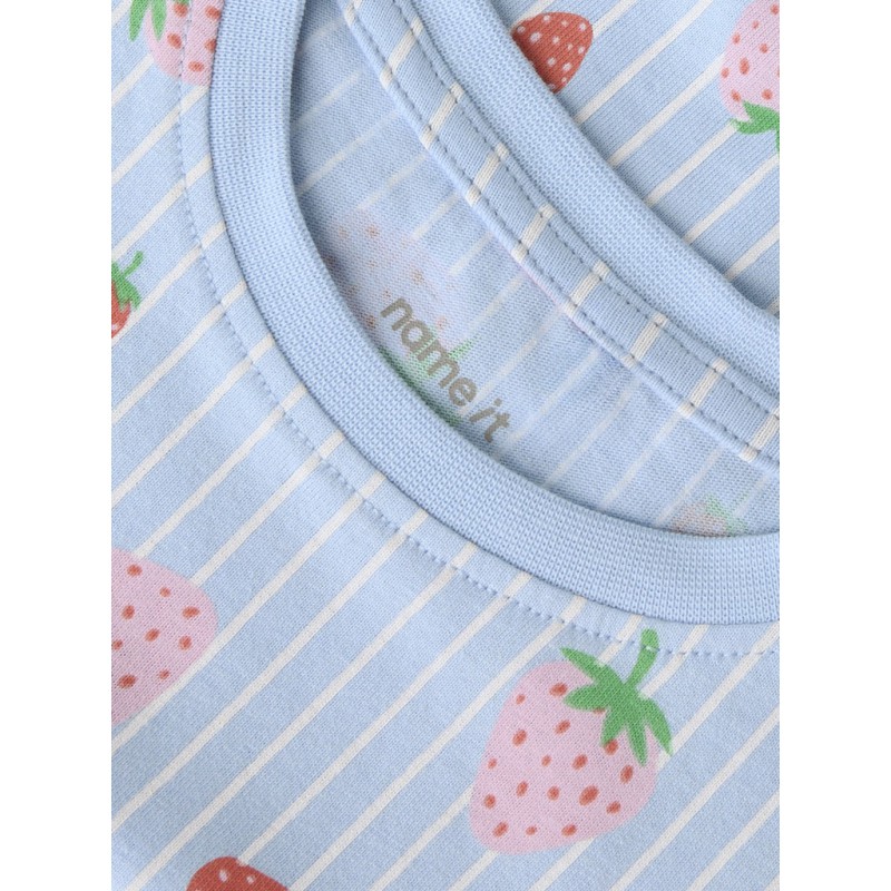 NAME IT MINI Vigga Capsl Kjole - Chambray Blue / Jordbær
