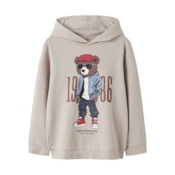 NAME IT Kids Dobs Hoodie Sweatshirt - Chateau Gray
