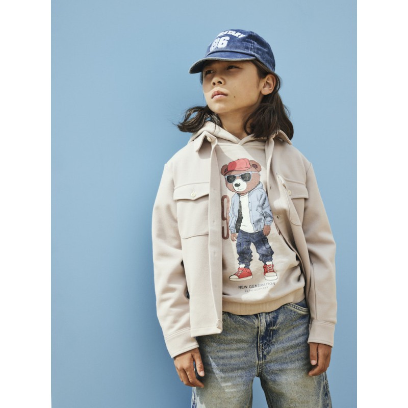 NAME IT Kids Dobs Hoodie Sweatshirt - Chateau Gray