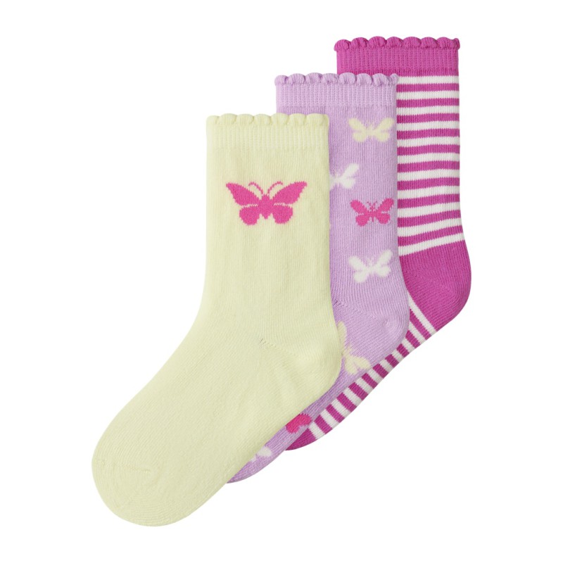 NAME IT MINI Jola 3-Pak Strømper - Pear Sorbet Pirouette / Strawberry Moon