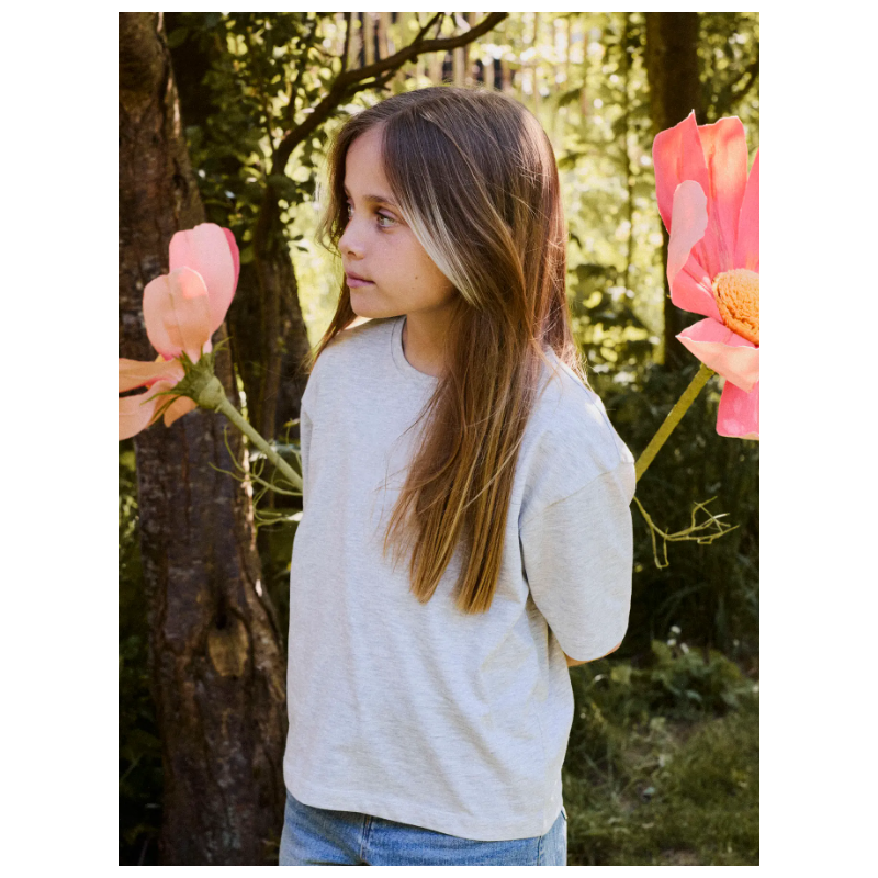 NAME IT Kids Darmilla S/S Relaxed T-shirt - Light Grey Melange