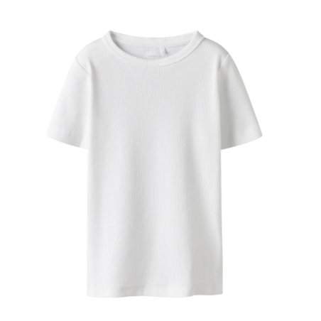 NAME IT Kids Nakal Kortærmet Slim Top - Bright White