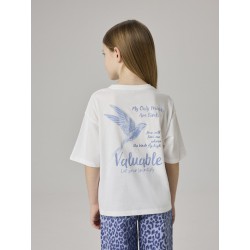 NAME IT Kids Francine Kortærmet Relaxed T-shirt - Bright White