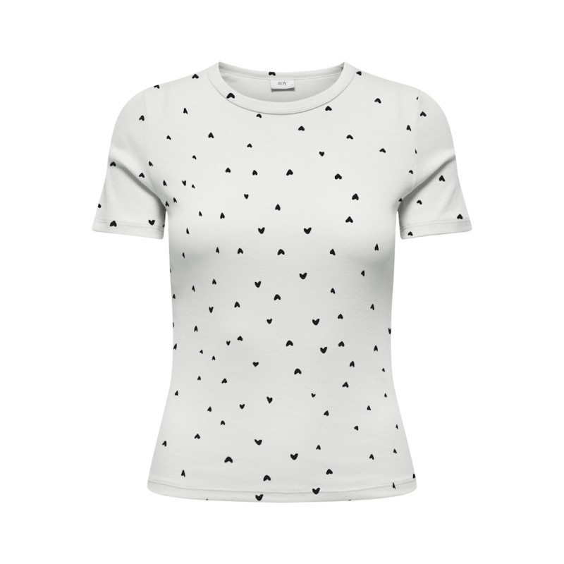 JDY Lucky S/S Rund Hals T-shirt - Cloud Dancer