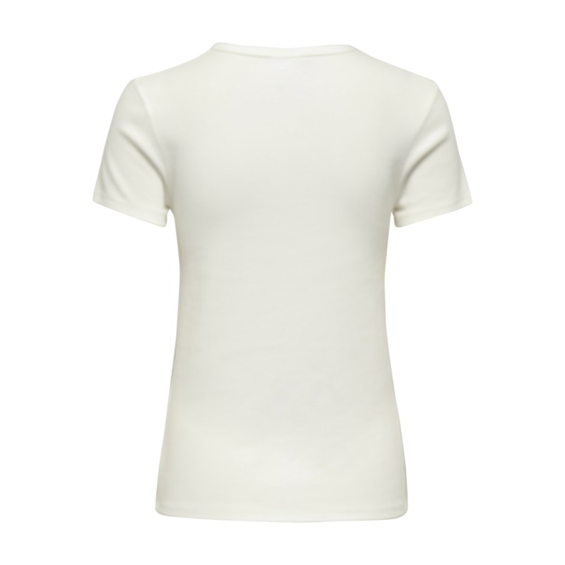 JDY Lucky S/S Rund Hals T-shirt - Cloud Dancer