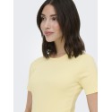 JDY Lucky S/S Rund Hals T-shirt - Pastel Yellow