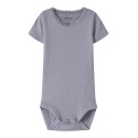 NAME IT Baby Kab Rib Kortærmet Bodystocking - Lavender Gray