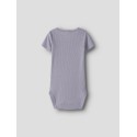 NAME IT Baby Kab Rib Kortærmet Bodystocking - Lavender Gray