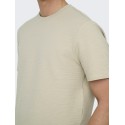 ONLY & SONS Kian Seersucker T-shirt - Silver Linning