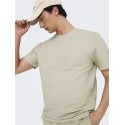 ONLY & SONS Kian Seersucker T-shirt - Silver Linning