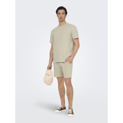 ONLY & SONS Kian Seersucker T-shirt - Silver Linning