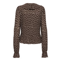 ONLY Kafie Langærmet Flæse Top - Coffee Bean