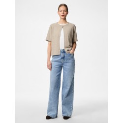 PIECES Bree S/S Strik Cardigan - Crockery