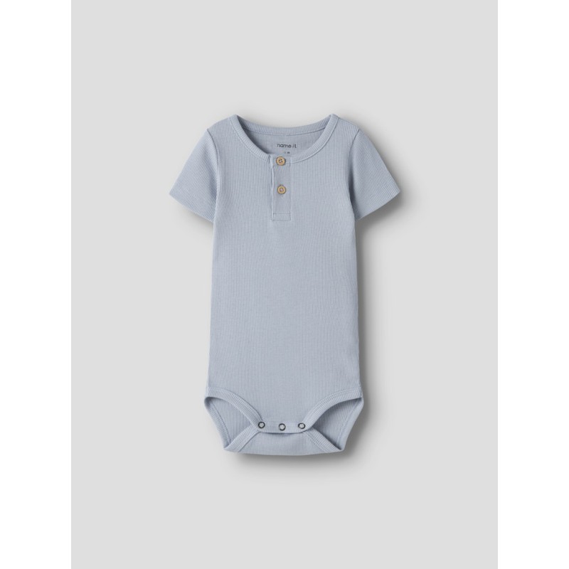 NAME IT BABY Kab Kortærmet Bodystocking - Blue Fog
