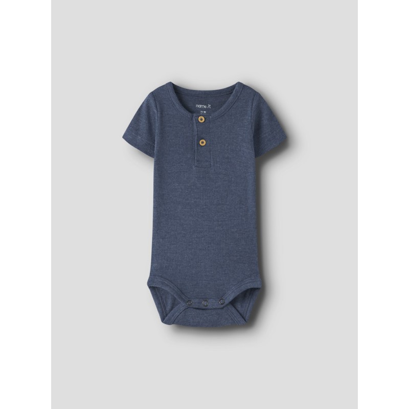 NAME IT BABY Kab Kortærmet Bodystocking - Vintage Indigo