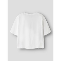 NAME IT Kids Farinaz Kortærmet Kort Top - Bright White / Strawberry
